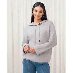 NEW ELENA WANG sweater hoodie in silver